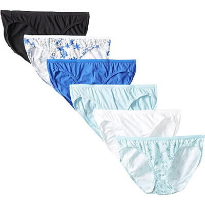 6. Hanes Women's Cotton Tagless Bikini Panty Multipack