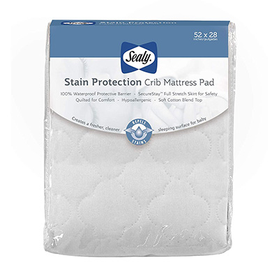9. Sealy Waterproof Stain Protection Fitted Crib Mattress