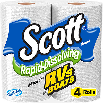 4. Scott Pack of 2 4-Rolls Rapid Dissolve Bath Tissue