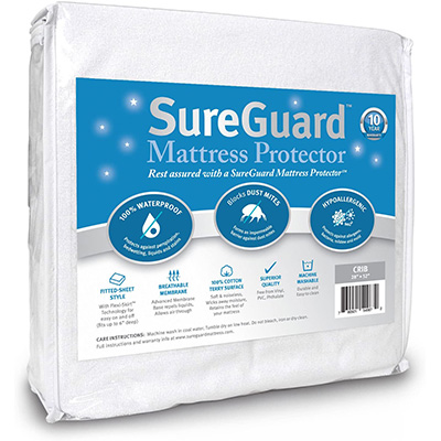 1. SureGuard Crib Size Mattress Protector