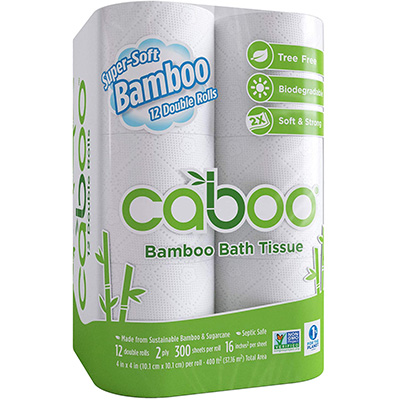 8. Caboo 12 Double Rolls Tree-Free Bamboo Toilet Paper