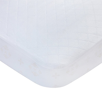 3. Carters Crib and Toddler Protective Mattress Pad Cover, White