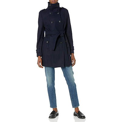 6. Calvin Klein Women’s Wool Belted Double Breasted Coat