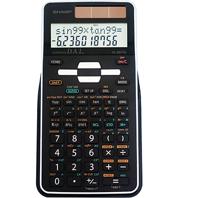 9. Sharp 12-Digit Scientific/Engineering Calculator (EL-531TGBBW)