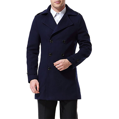 6. AOWOFS Men’s Double Breasted Winter Coat