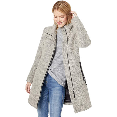 8. Calvin Klein Women’s Wool Coat with Tunnel Collar