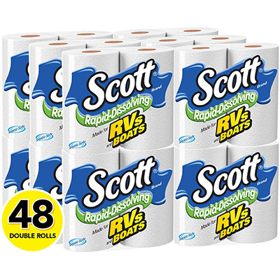 2. Scott 48 Rolls Rapid-Dissolving Toilet Paper