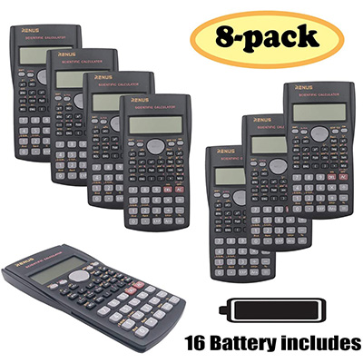 10. RENUS 2-Line Engineering Scientific Calculator (8 Packs)