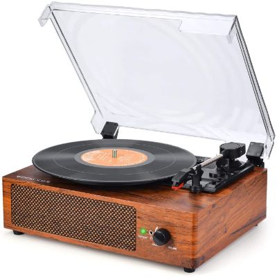 4. Wockoder Vinyl Record Player