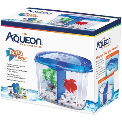 Aqueon Betta Bowl Aquarium Kit in Black