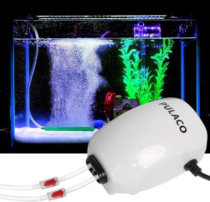 PULACO Ultra Quiet Aquarium Air Pump with Accessories